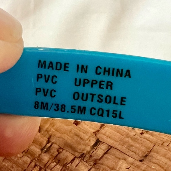 MK Michael Kors Jet Set Jelly Flip Flop Sandals Blue Straps PVC/Cork Size 8M - Picture 10 of 11